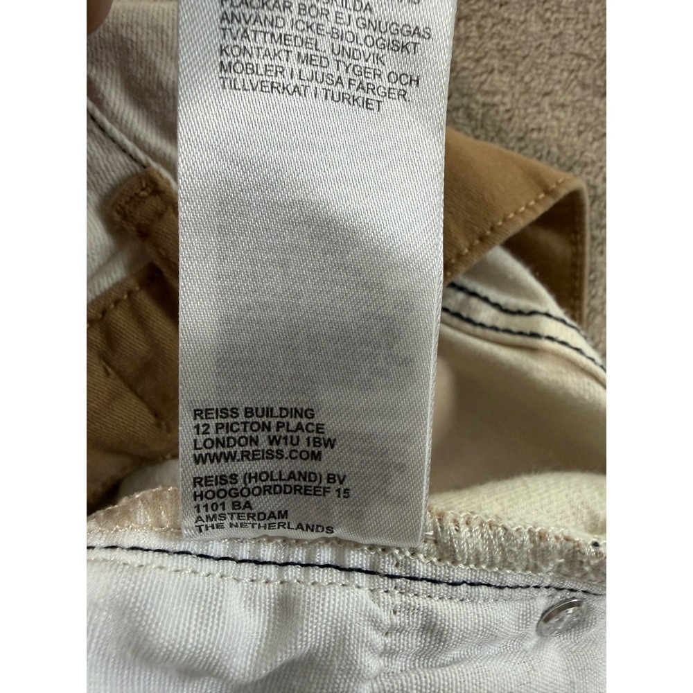 Reiss Denim Pants Maddie Women Size 27R White Colorblock Straight Leg EUC - Picture 4 of 10